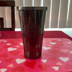 Starbucks 
Stainless steel 16 oz cold tumbler